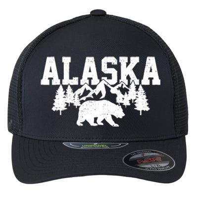 Alaska Cold Snow Mountains Cool Gift Flexfit Unipanel Trucker Cap