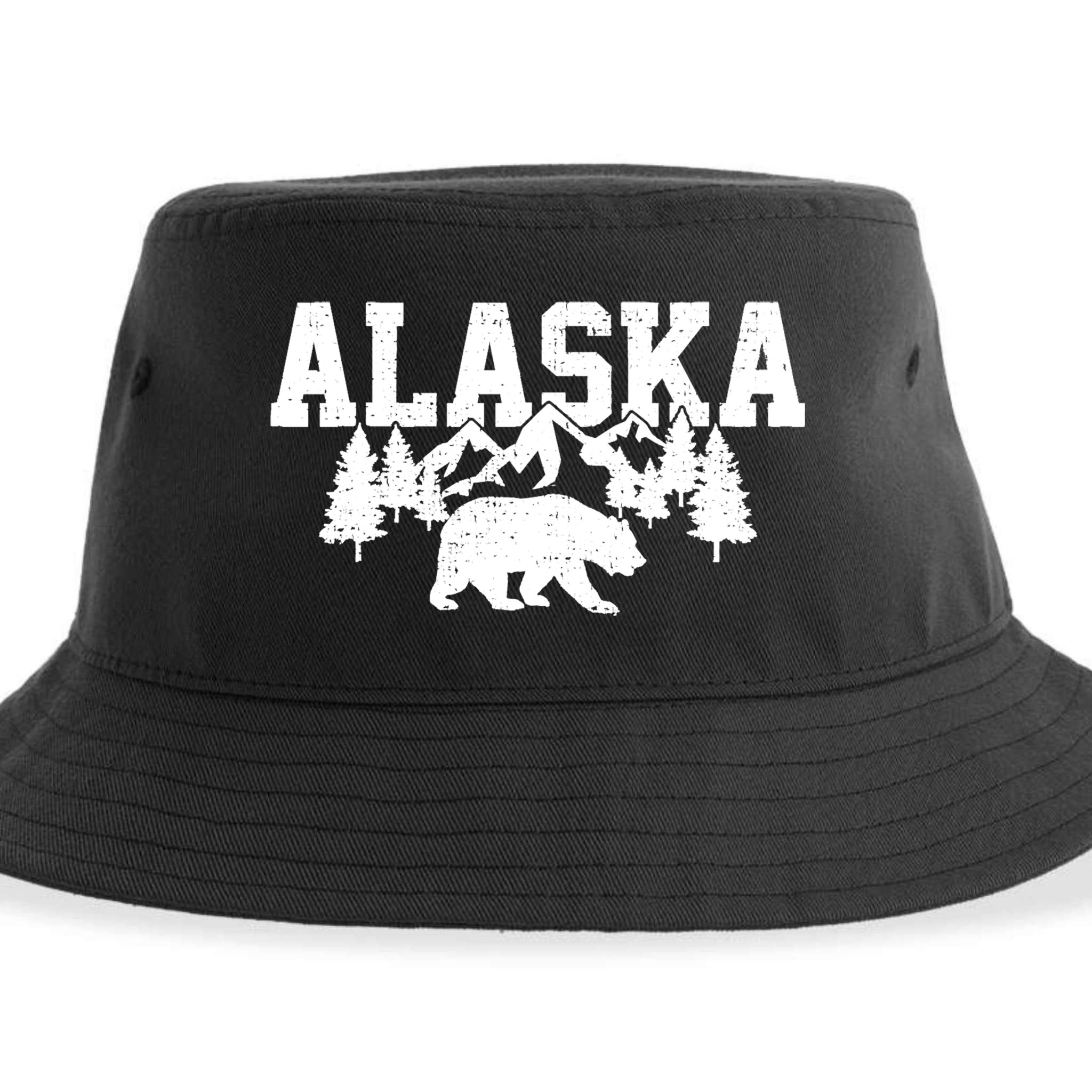 Alaska Cold Snow Mountains Cool Gift Sustainable Bucket Hat