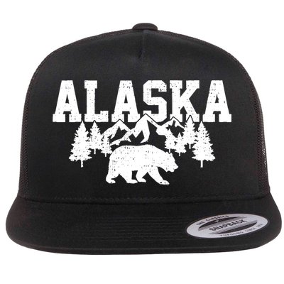 Alaska Cold Snow Mountains Cool Gift Flat Bill Trucker Hat