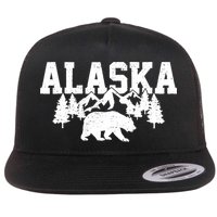 Alaska Cold Snow Mountains Cool Gift Flat Bill Trucker Hat
