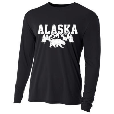 Alaska Cold Snow Mountains Cool Gift Cooling Performance Long Sleeve Crew