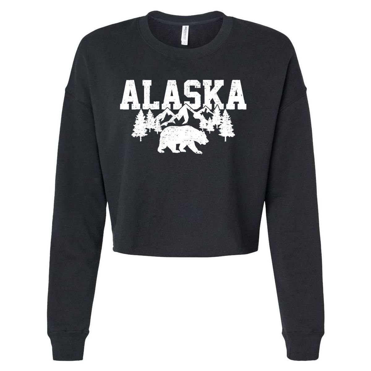 Alaska Cold Snow Mountains Cool Gift Cropped Pullover Crew
