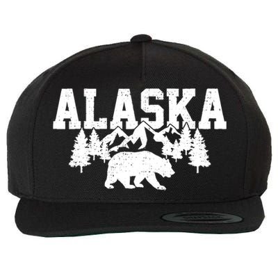 Alaska Cold Snow Mountains Cool Gift Wool Snapback Cap