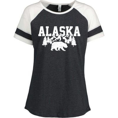 Alaska Cold Snow Mountains Cool Gift Enza Ladies Jersey Colorblock Tee