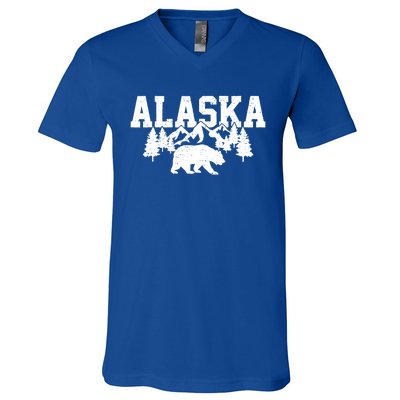 Alaska Cold Snow Mountains Cool Gift V-Neck T-Shirt