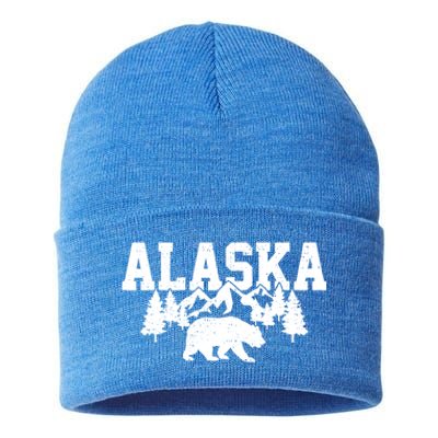 Alaska Cold Snow Mountains Cool Gift Sustainable Knit Beanie