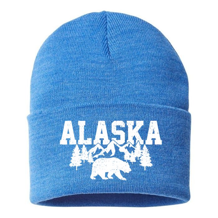 Alaska Cold Snow Mountains Cool Gift Sustainable Knit Beanie