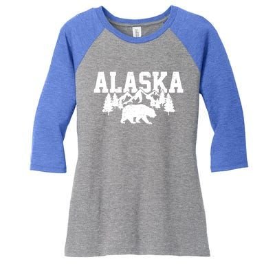 Alaska Cold Snow Mountains Cool Gift Women's Tri-Blend 3/4-Sleeve Raglan Shirt