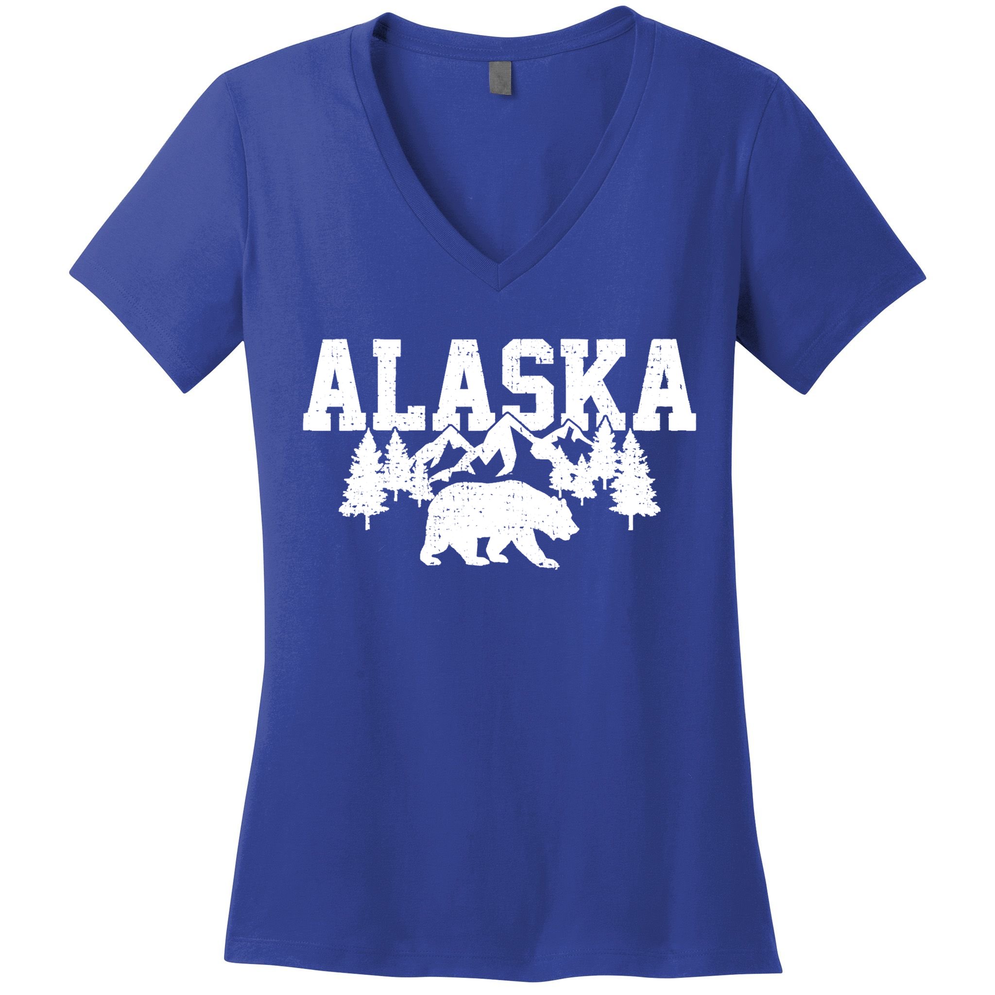 Alaska Cold Snow Mountains Cool Gift Women's V-Neck T-Shirt