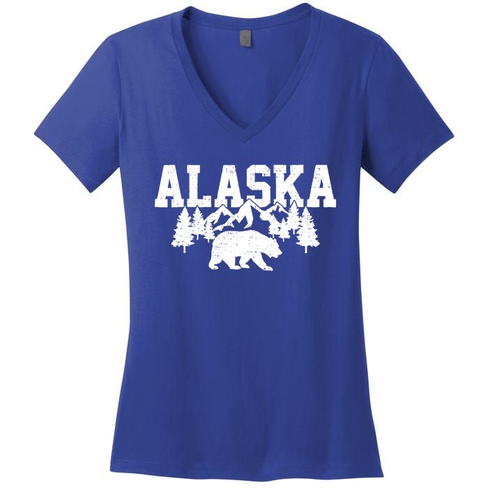 Alaska Cold Snow Mountains Cool Gift Women's V-Neck T-Shirt