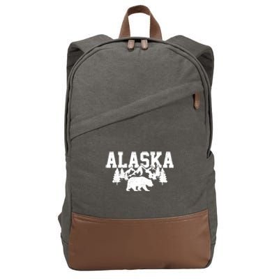 Alaska Cold Snow Mountains Cool Gift Cotton Canvas Backpack