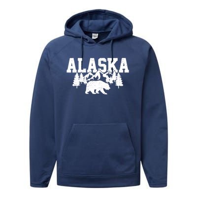 Alaska Cold Snow Mountains Cool Gift Performance Fleece Hoodie