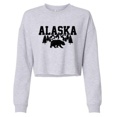 Alaska Cold Snow Mountains Cool Gift Cropped Pullover Crew