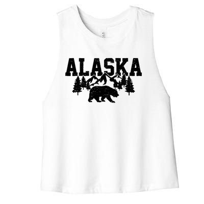 Alaska Cold Snow Mountains Cool Gift Women's Racerback Cropped Tank