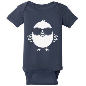 Animal Cute Simple Little Baby Chick With Sunglassses Baby Bodysuit