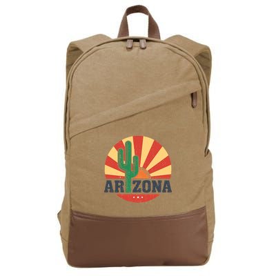 Arizona Cactus Sunset 3 Stars Cotton Canvas Backpack