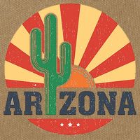 Arizona Cactus Sunset 3 Stars Cotton Canvas Backpack