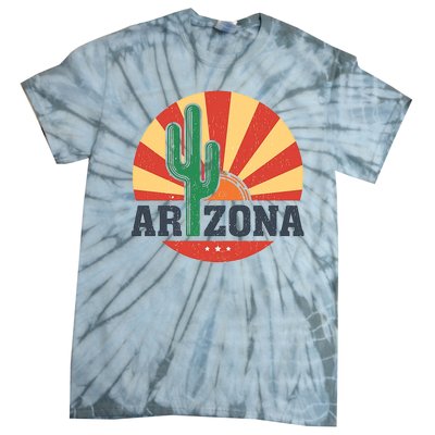 Arizona Cactus Sunset 3 Stars Tie-Dye T-Shirt