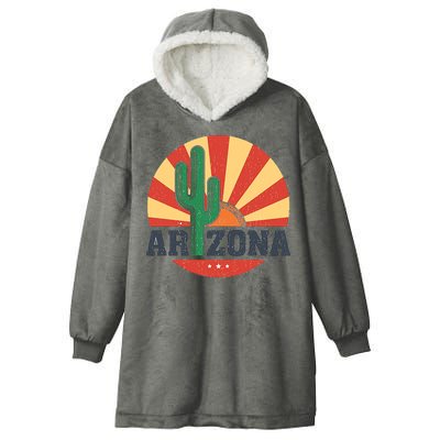 Arizona Cactus Sunset 3 Stars Hooded Wearable Blanket
