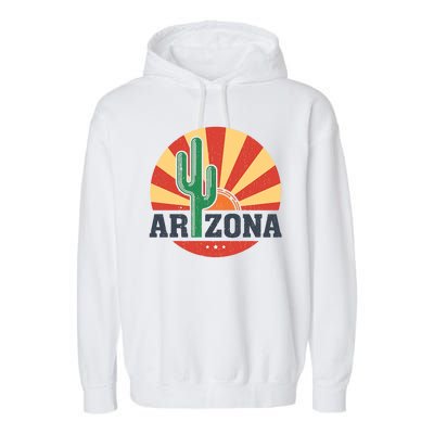 Arizona Cactus Sunset 3 Stars Garment-Dyed Fleece Hoodie