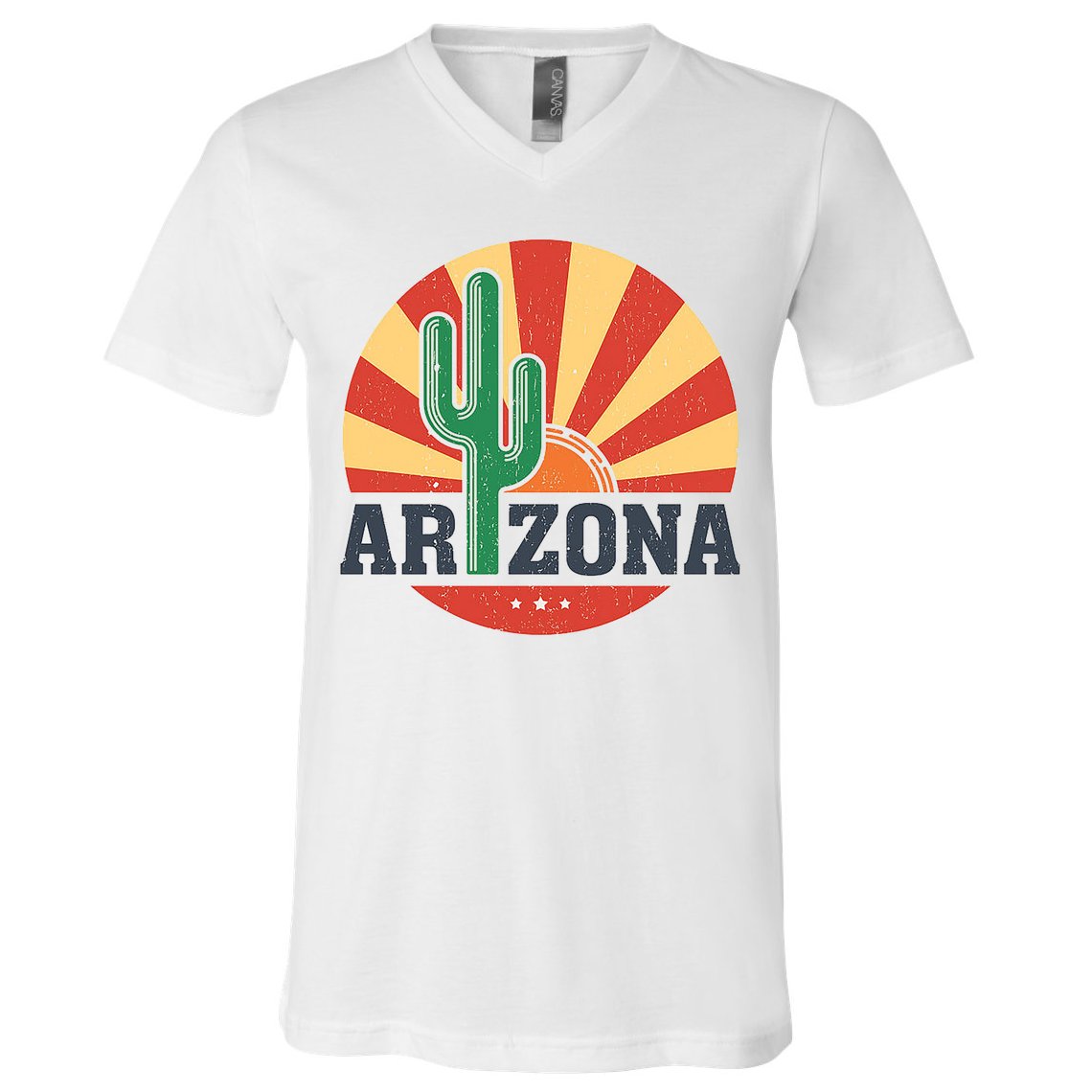 Arizona Cactus Sunset 3 Stars V-Neck T-Shirt