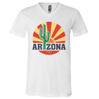 Arizona Cactus Sunset 3 Stars V-Neck T-Shirt