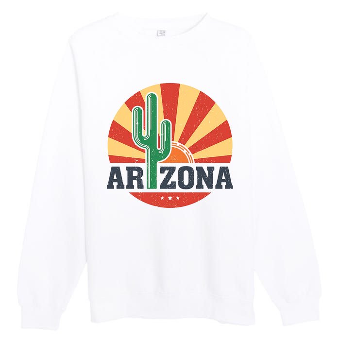 Arizona Cactus Sunset 3 Stars Premium Crewneck Sweatshirt