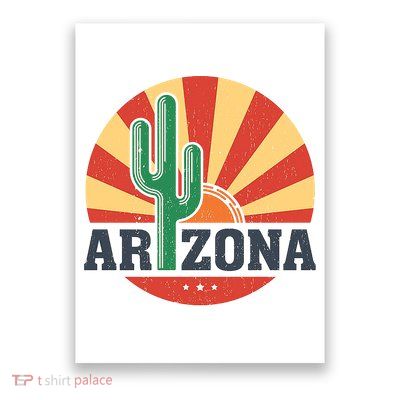 Arizona Cactus Sunset 3 Stars Poster