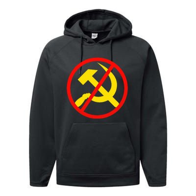 Anti Communist Socialist Performance Fleece Hoodie