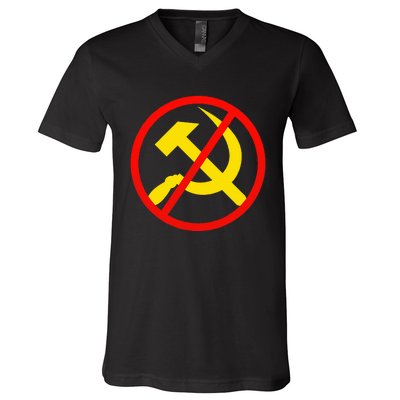 Anti Communist Socialist V-Neck T-Shirt