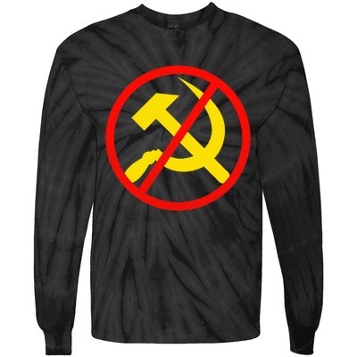 Anti Communist Socialist Tie-Dye Long Sleeve Shirt