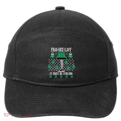 A Christmas Story Fra Gee Lay Ugly Sweater Pattern Gift 7-Panel Snapback Hat
