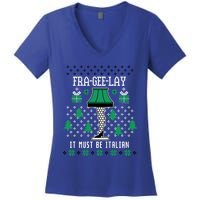 A Christmas Story Fra Gee Lay Ugly Sweater Pattern Gift Women's V-Neck T-Shirt