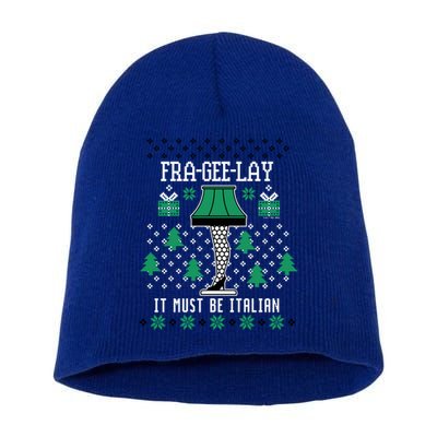 A Christmas Story Fra Gee Lay Ugly Sweater Pattern Gift Short Acrylic Beanie