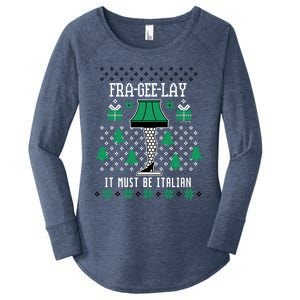 A Christmas Story Fra Gee Lay Ugly Sweater Pattern Gift Women's Perfect Tri Tunic Long Sleeve Shirt