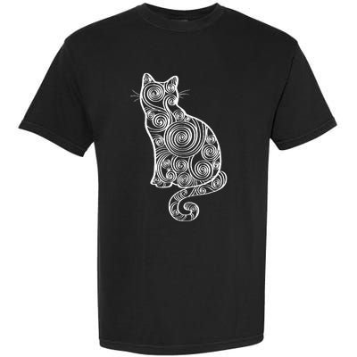 Abstract Cat Silhouette Garment-Dyed Heavyweight T-Shirt