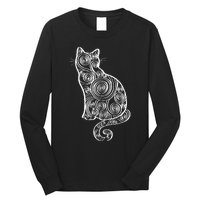 Abstract Cat Silhouette Long Sleeve Shirt