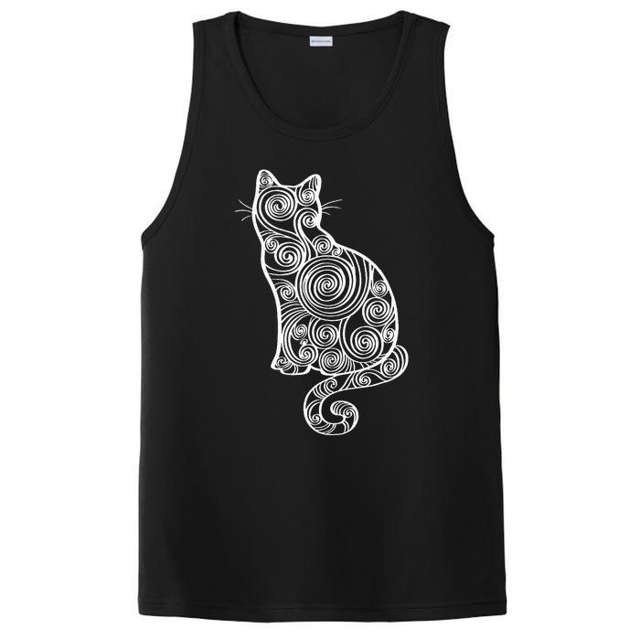 Abstract Cat Silhouette PosiCharge Competitor Tank