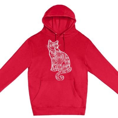 Abstract Cat Silhouette Premium Pullover Hoodie