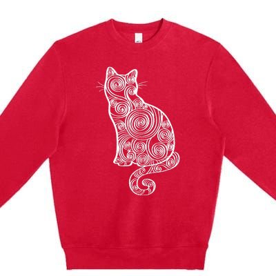 Abstract Cat Silhouette Premium Crewneck Sweatshirt