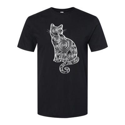 Abstract Cat Silhouette Softstyle CVC T-Shirt