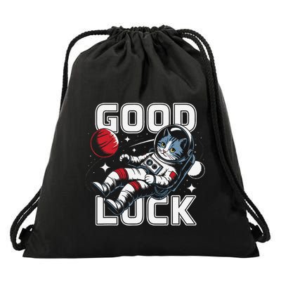 Astronaut Cat Space Galaxy Planet Exploration Funny Gift .Png Drawstring Bag