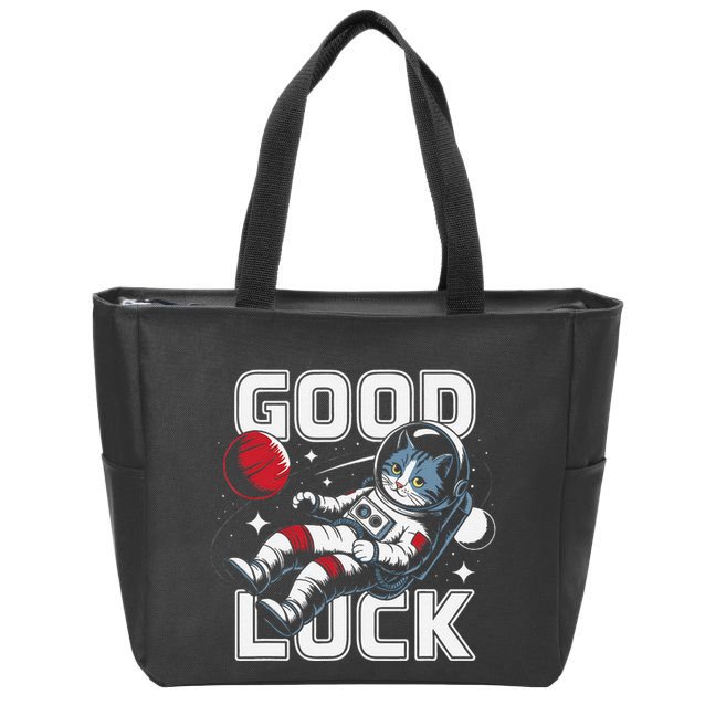 Astronaut Cat Space Galaxy Planet Exploration Funny Gift .Png Zip Tote Bag