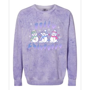 Asl Christmas Snowmen Merry Christmas Sign Language Colorblast Crewneck Sweatshirt