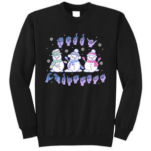 Asl Christmas Snowmen Merry Christmas Sign Language Sweatshirt