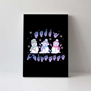 Asl Christmas Snowmen Merry Christmas Sign Language Canvas