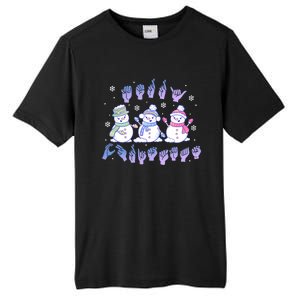 Asl Christmas Snowmen Merry Christmas Sign Language Tall Fusion ChromaSoft Performance T-Shirt