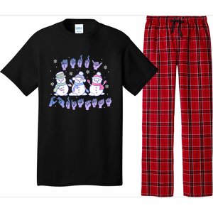 Asl Christmas Snowmen Merry Christmas Sign Language Pajama Set