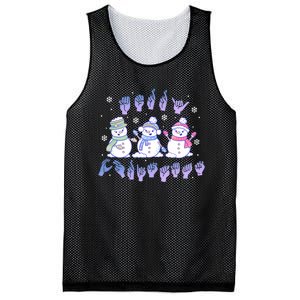 Asl Christmas Snowmen Merry Christmas Sign Language Mesh Reversible Basketball Jersey Tank