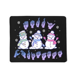 Asl Christmas Snowmen Merry Christmas Sign Language Mousepad